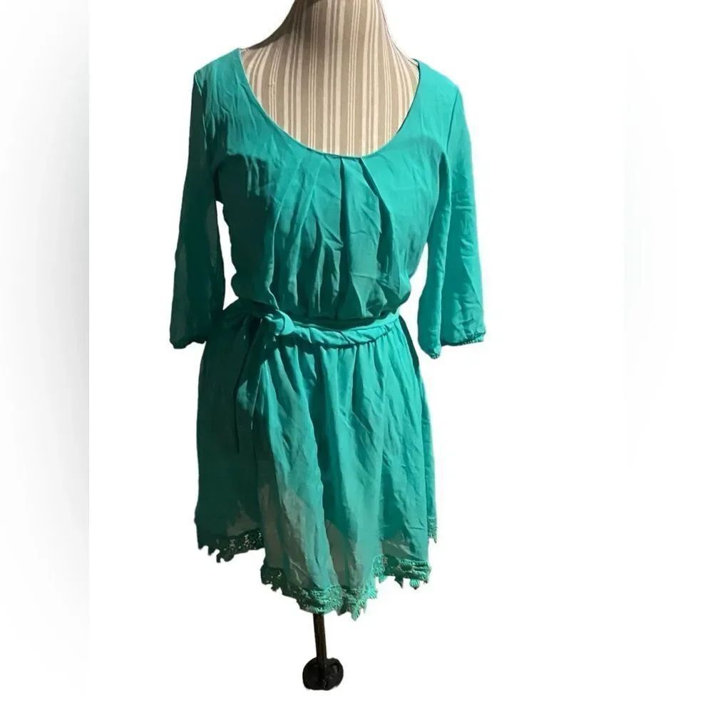 Sequin Hearts lined dress beautiful color size large great condition see pics